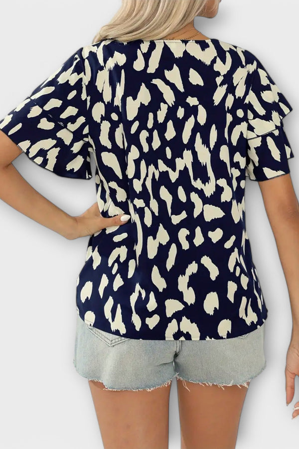 אוולין - חולצה קז'ואל עם צווארון עגול