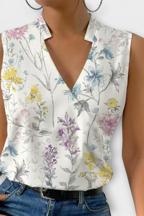 טופ קיץ רך עם צווארון V