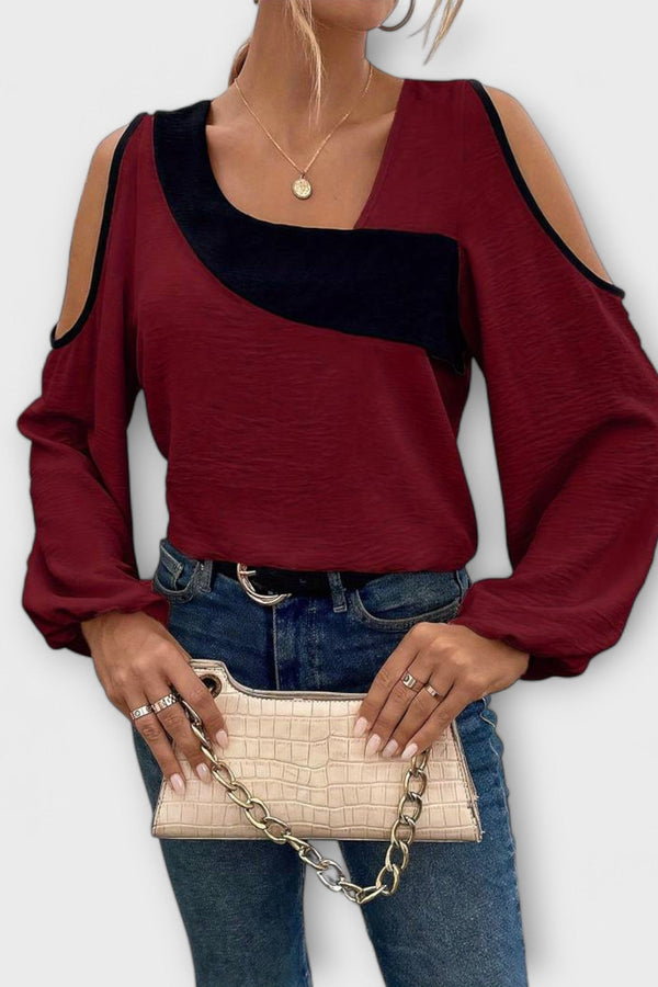 סקארלט - חולצה עם צווארון מרובע