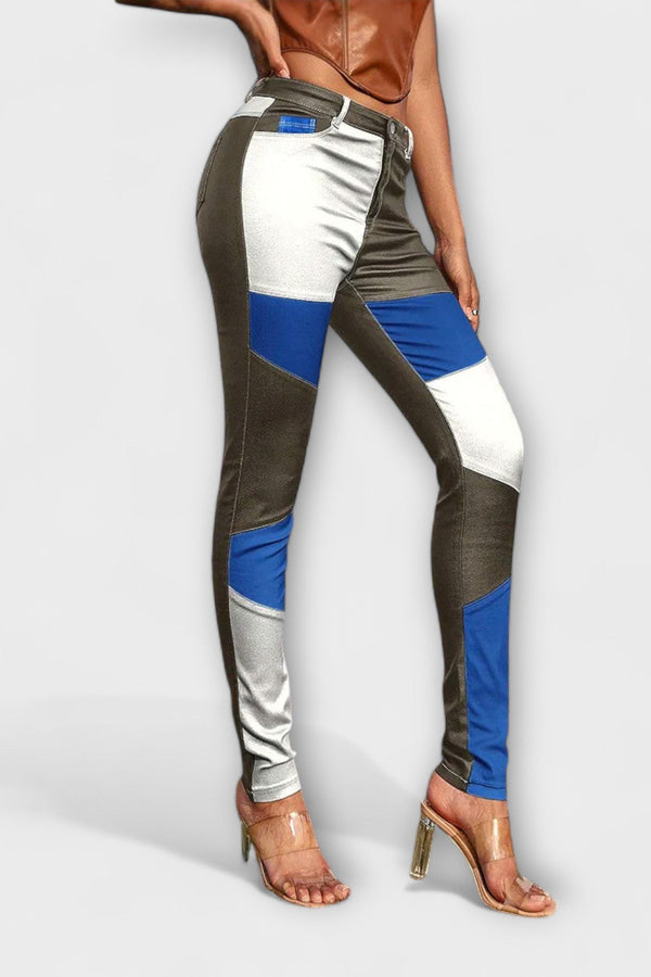 קליאופה - מכנסי צינור עם דוגמת צבעים