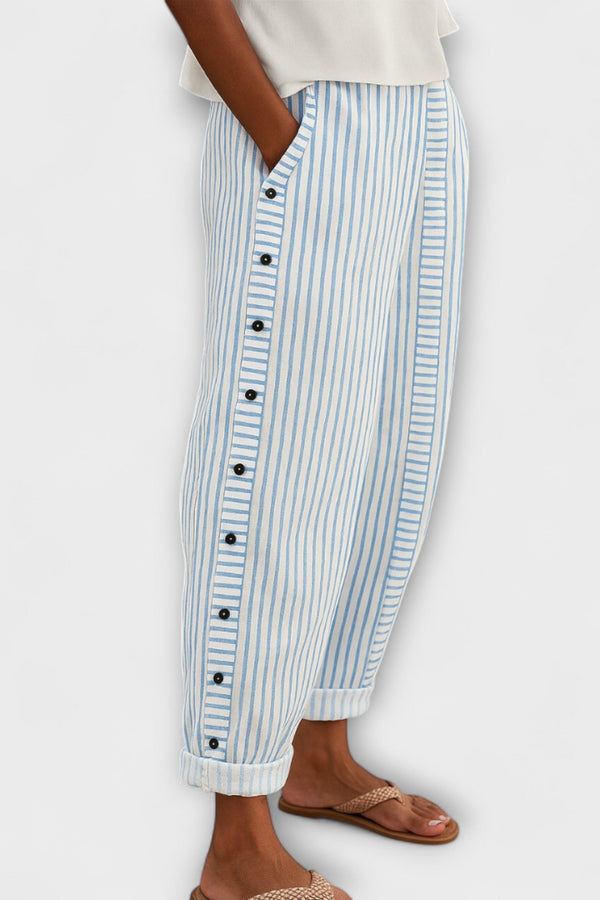 ריאה - מכנסי Freizeit מפוספסים ונינוחים