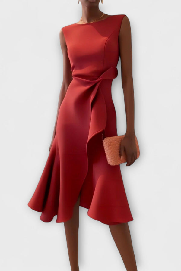 ג'ולייט – שמלת מידי אסימטרית עם קפלים