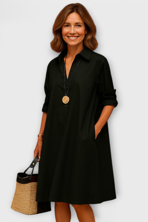 שמלות חולצה מודרניות עם צווארון ושרוולים שלושה רבעים