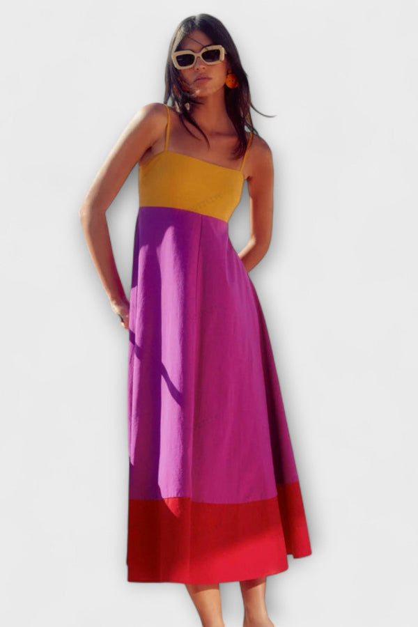 שמלות ספגטי עם חסימת צבעים