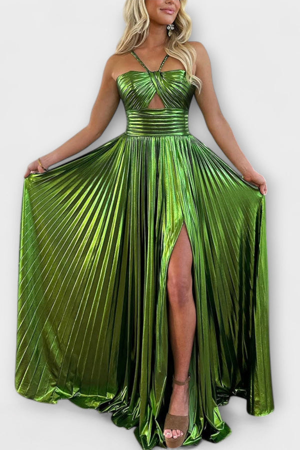 שמלות מקסי עם בד מטאלי