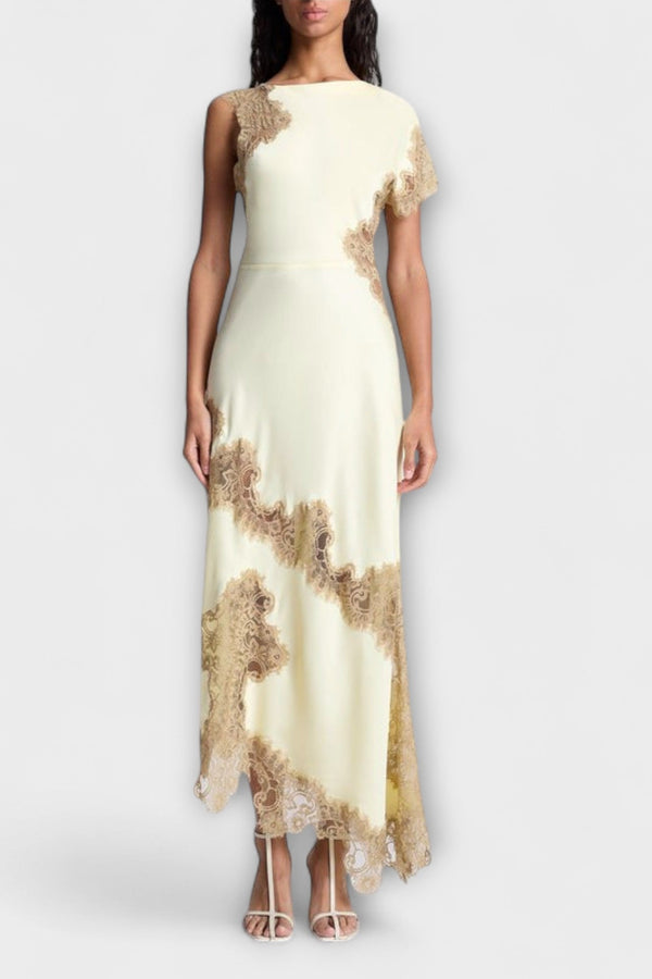 מרגרט - שמלת מקסי עם הדגשות סטן ו lace