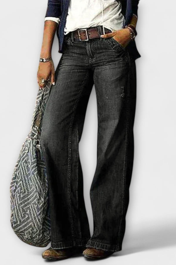 סס - מכנסי דנים עם רגל רחבה