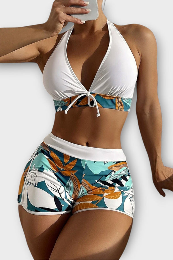 סט ביקיני עם חצאית גבוהה