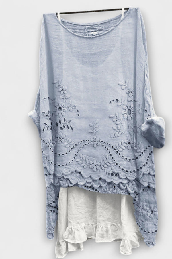 אֵלָה - חולצת בלוז עם שולי שכבות