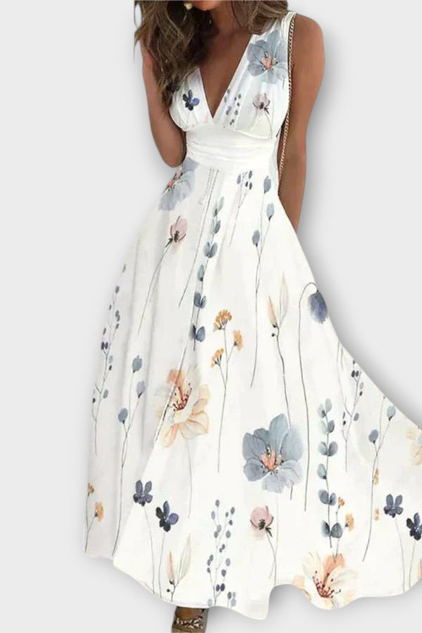 רומי - שמלת וי פרחונית